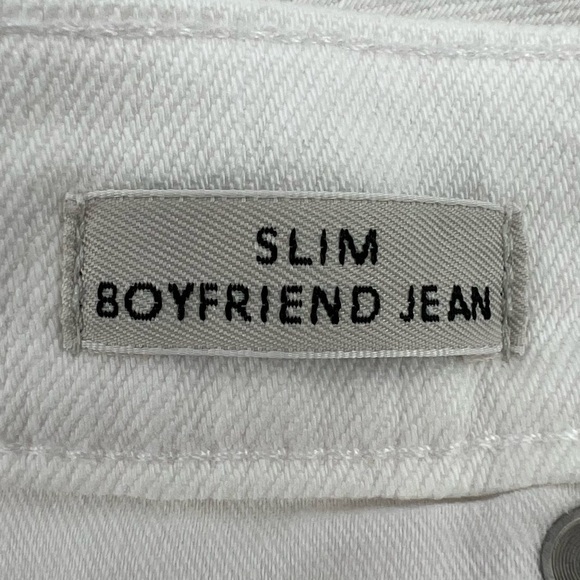 J. Crew Denim White Slim Boyfriend Rough Hem Distressed Jeans Size 24 Women’s - Picture 4 of 8